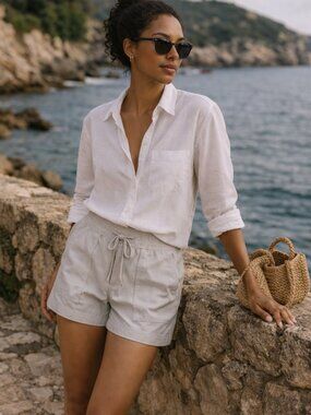 James Perse Utility Shorts Drawstring Gray